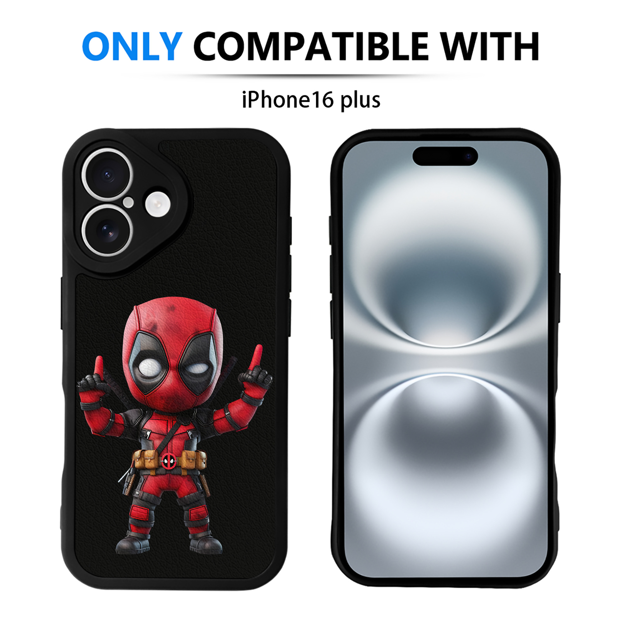 （画像用） Deadpool デッドプール 【iPhone 16シリーズ対応】シリコンスマホケース（レザー調） 材質：シリコン